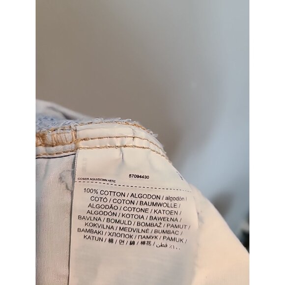 MANGO Womens Size XL Long Denim Maxi Skirt Light Blue Back Slit Raw Hem - Picture 8 of 9